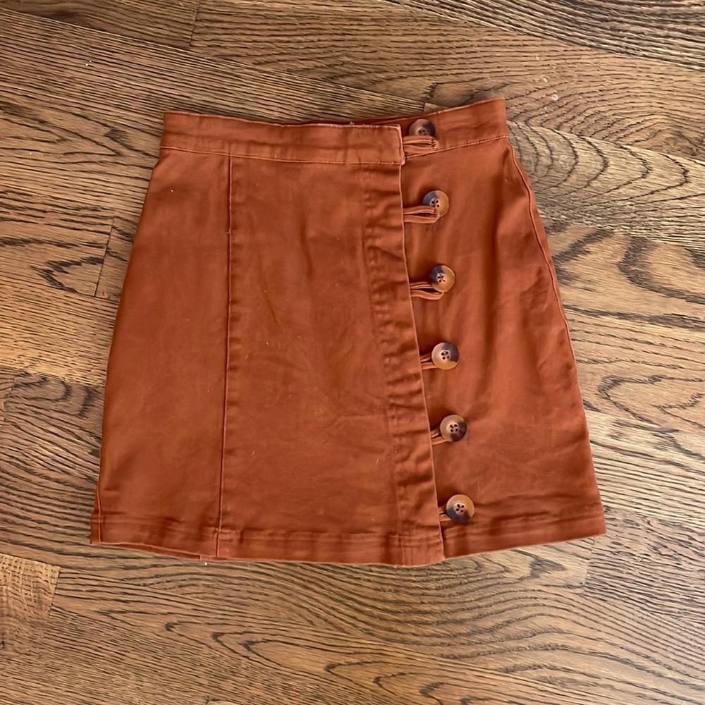 brown denim skirt